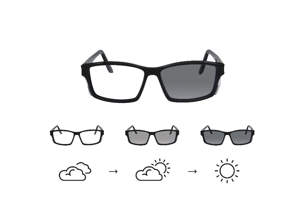 A pair of black photochromic safety sunglasses by Ugly Fish