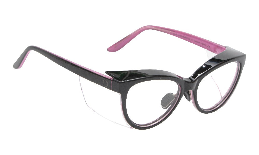 Lynx | Women's Prescription Safety Glasses | RS454RX - Black Frames/Clear Lens