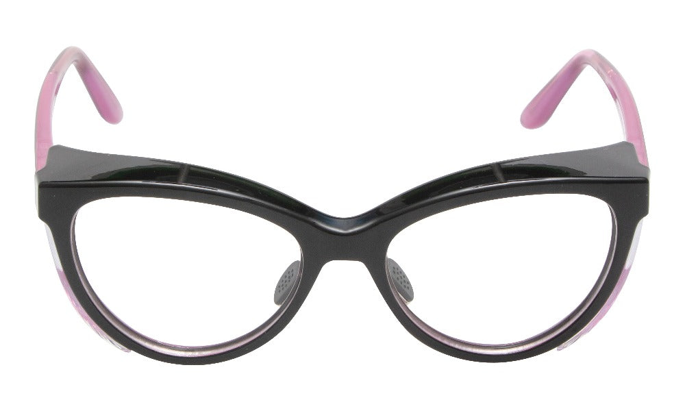 Lynx | Women's Prescription Safety Glasses | RS454RX - Black Frames/Clear Lens