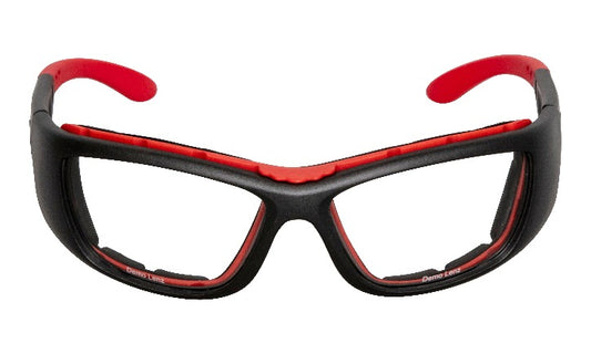 Warhead Prescription Safety Glasses RS6606X - Gun Red Frame/Clear Lens
