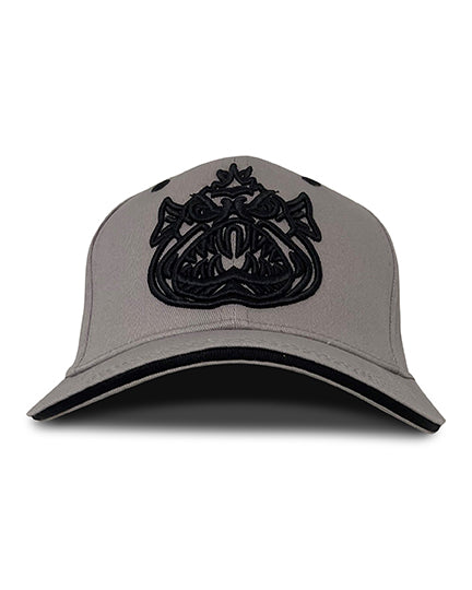 Gray cap with black emblem on a white background
