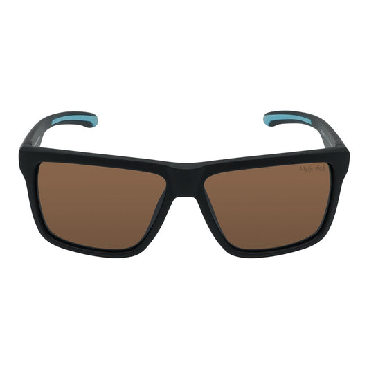 A pair of black Ugly Fish sunglasses, featuring polarized lenses and designed to float on water.
