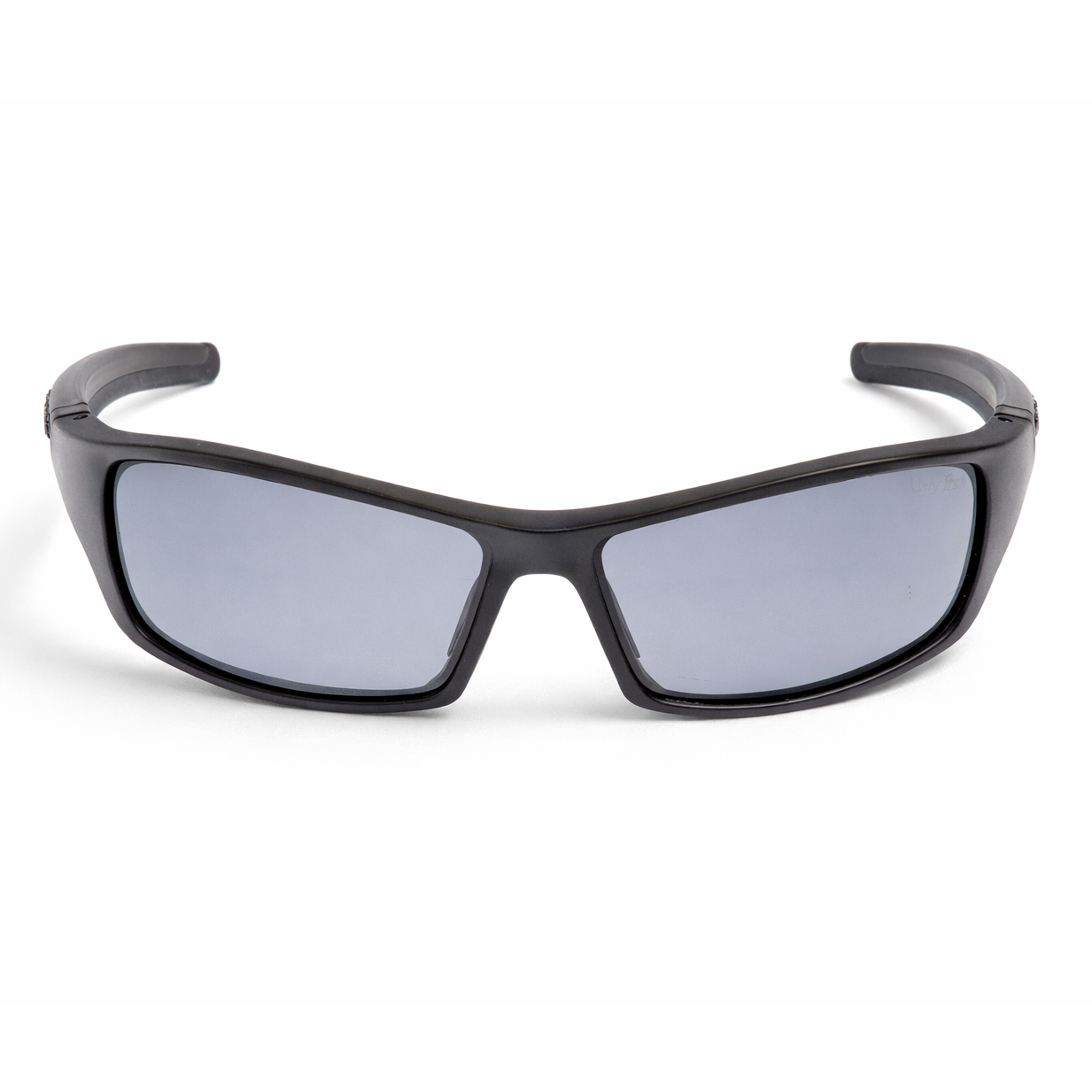 RS5228 Black Motorcycle sunglasses with gray lenses on a white background