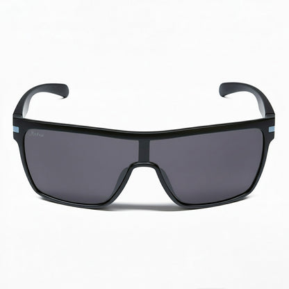 Sage Rogue Black shield-style sunglasses with dark lenses on a white background