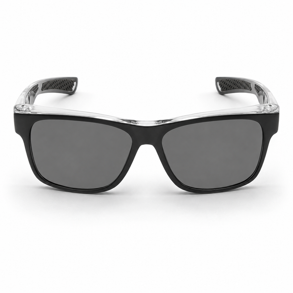 Ugly Fish Sparkie Safety sunglasses with matte black frame on a white background