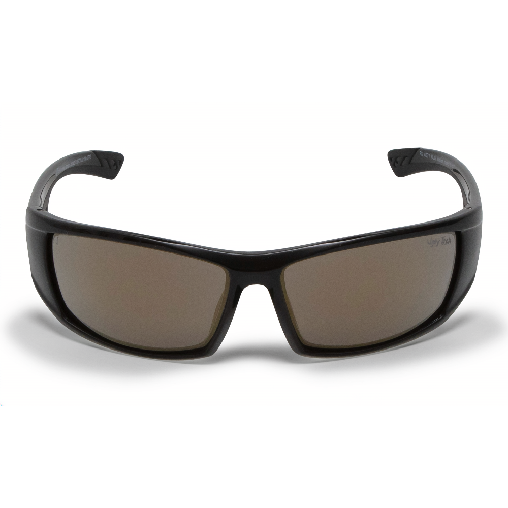 RS4077 Black Motorcycle sunglasses with gray lenses on a white background