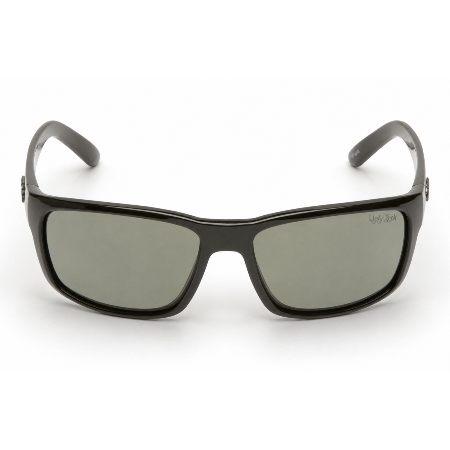 Ugly Fish Xenon premium polarised black sunglasses with dark lenses on a white background