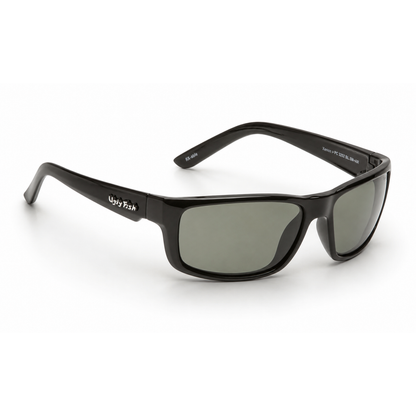 Ugly Fish Xenon Premium polarised black sunglasses with a visible brand logo on a white background