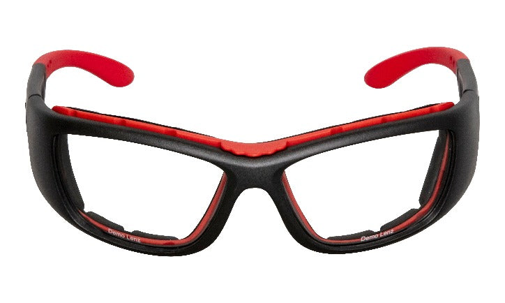 Warhead Prescription Safety Glasses RS6606X - Gun Red Frame/Clear Lens